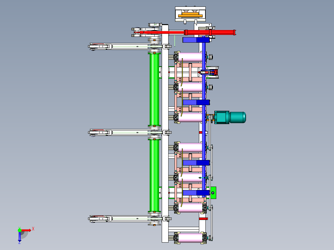 钢坯下料机俯视图