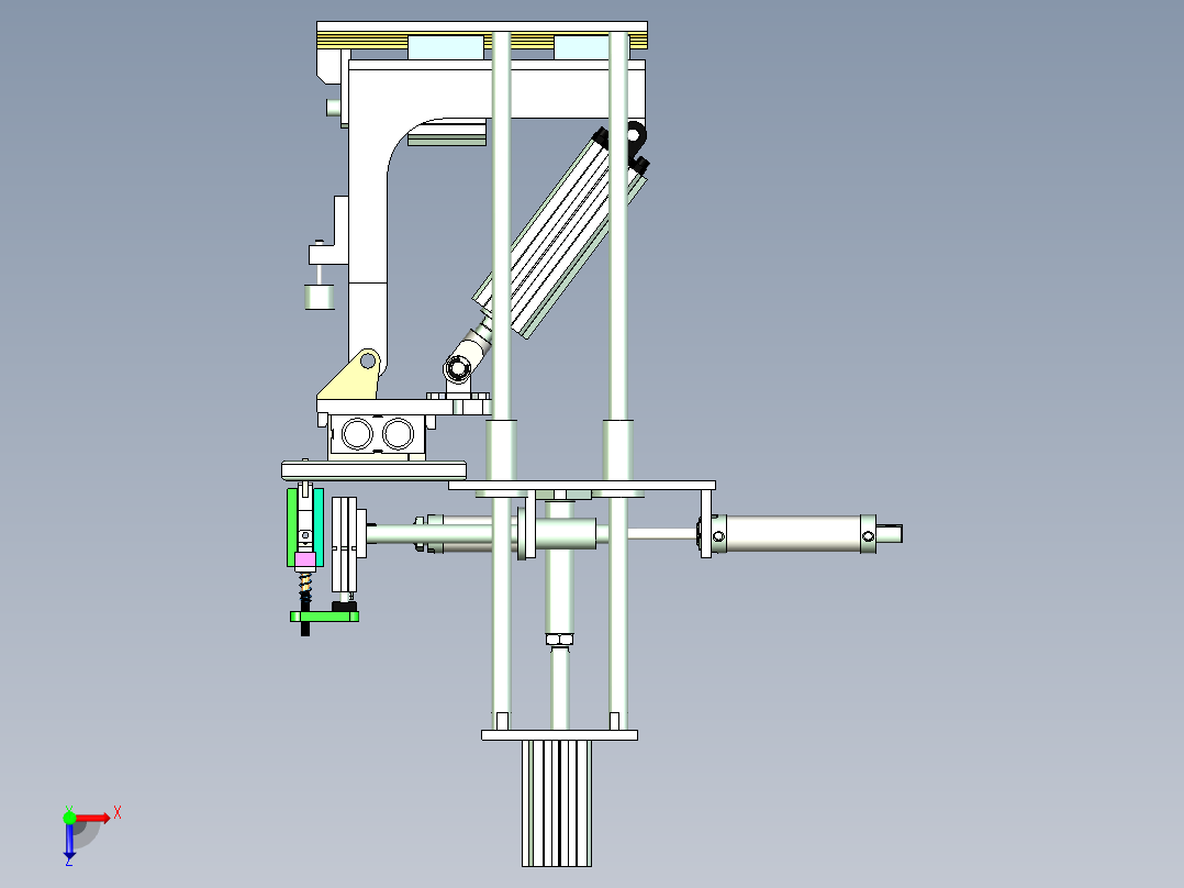 小型非标印刷机构设计俯视图