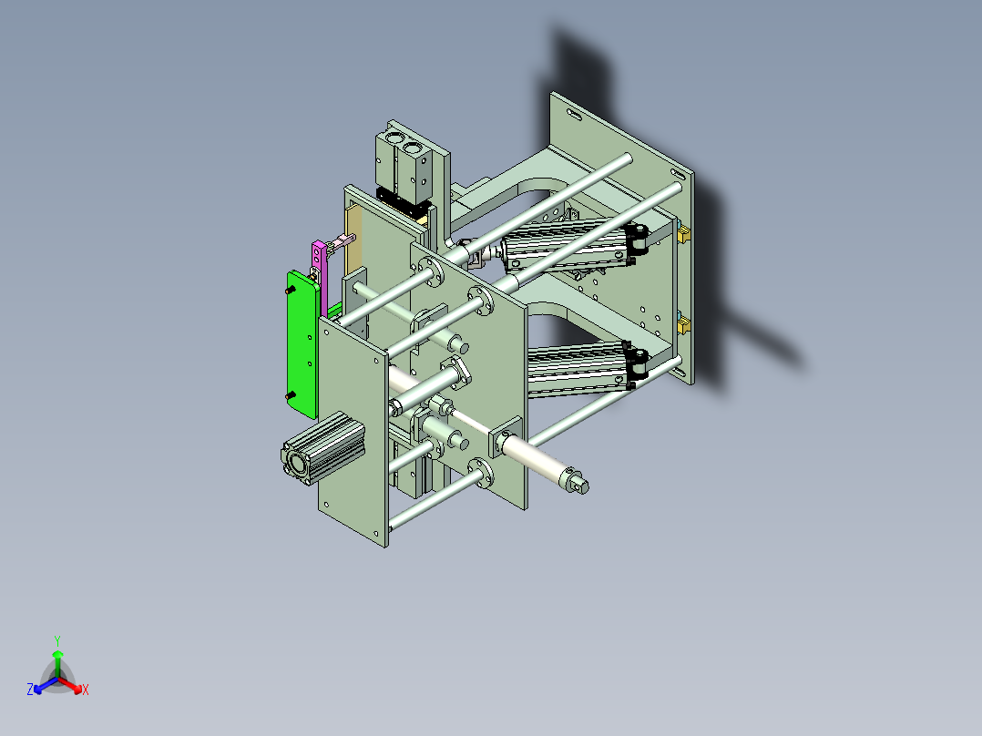 小型非标印刷机构设计正等轴测图