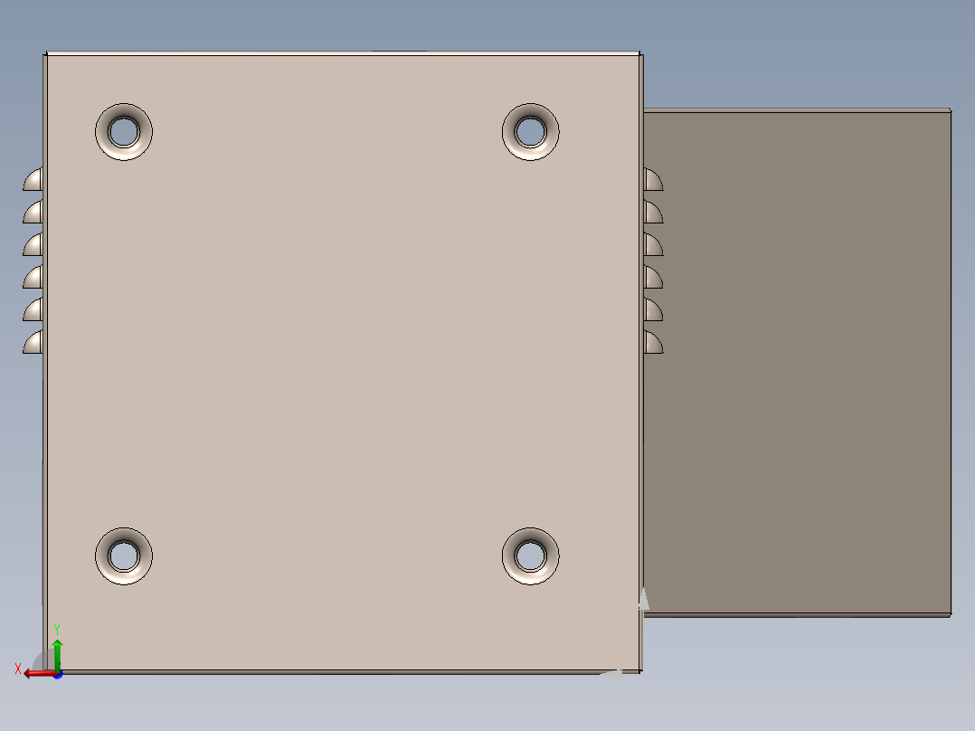 电气外壳后视图