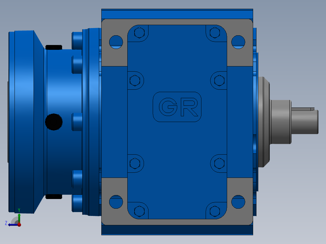 平行轴减速机型号 R2L 125 EH2Z 6.53 B3右视图