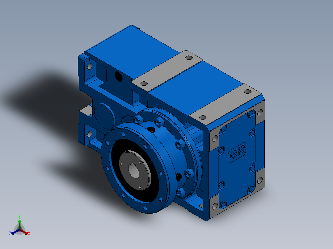 平行轴减速机型号 R2L 125 EH2Z 6.53 B3正等轴测图