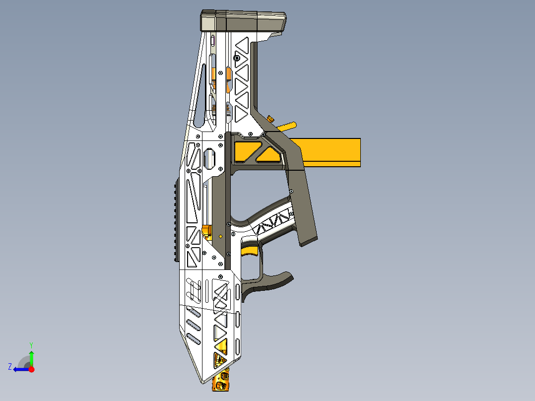 Nerf 3D 打印枪原型右视图