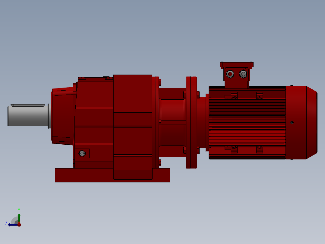 斜齿轮减速机右视图