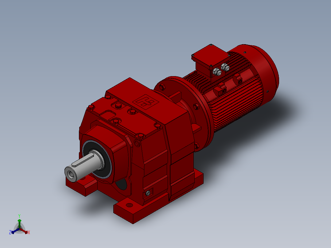 斜齿轮减速机正等轴测图