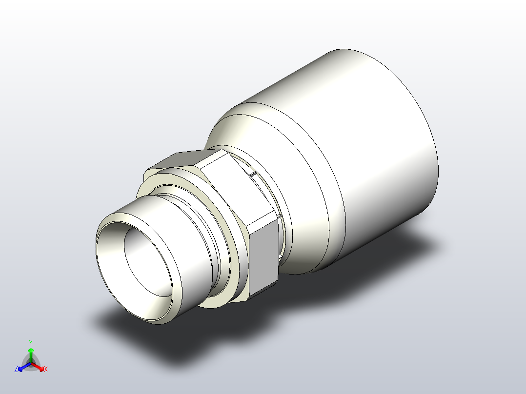 标准液压接头1D943-12-12C正等轴测图
