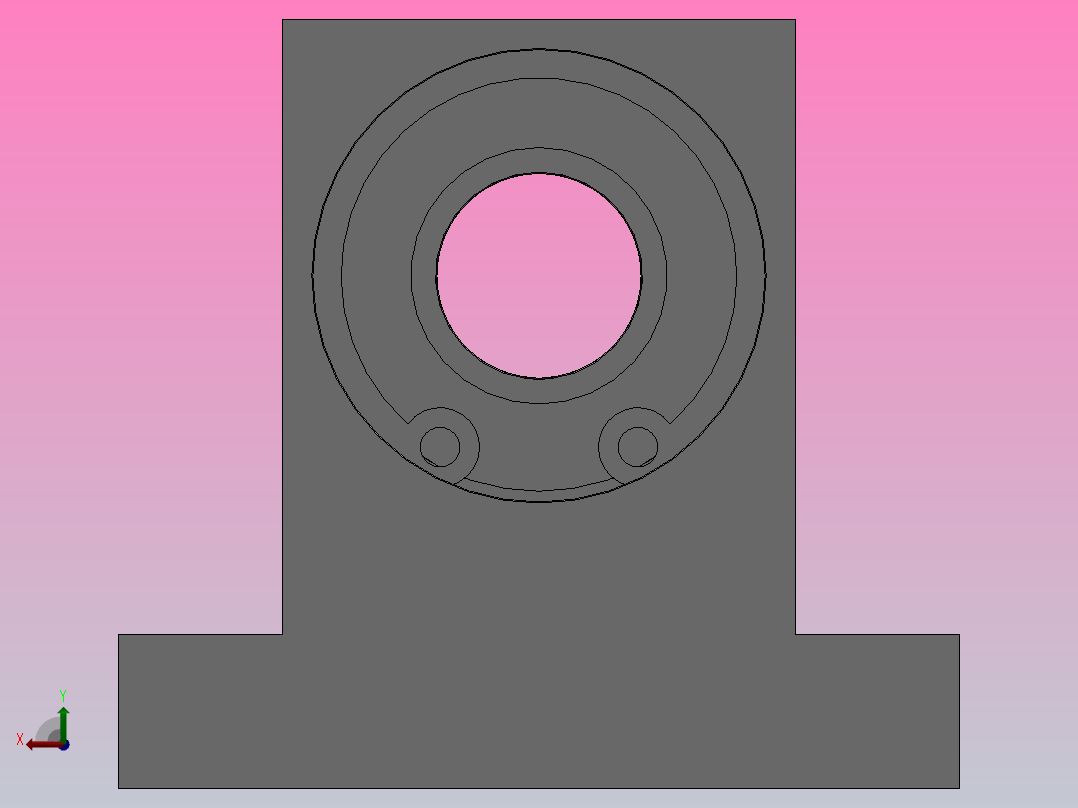 T型高度选择型轴承座组件_BTC-6004-2Z-50-A后视图