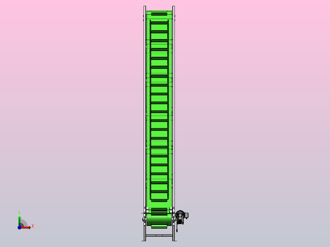 A17 爬坡提升皮带线前视图