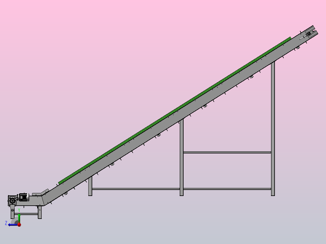 A17 爬坡提升皮带线右视图