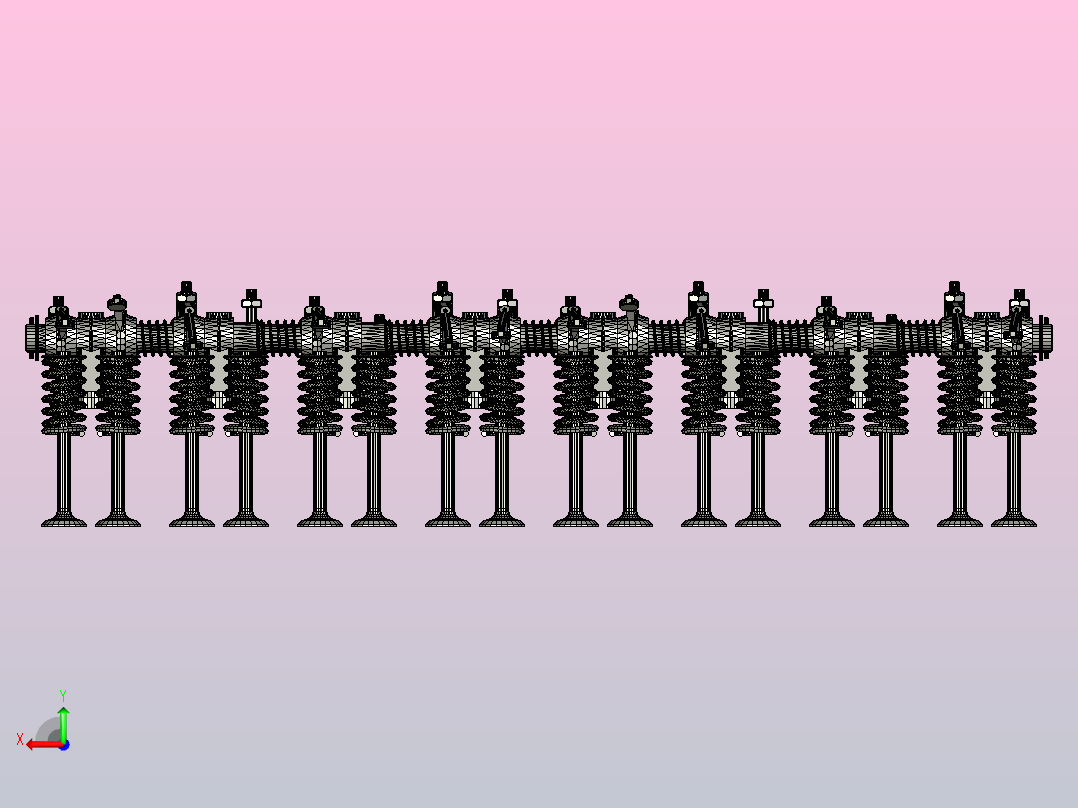 1937年别克直列8缸发动机的摇臂轴总成后视图