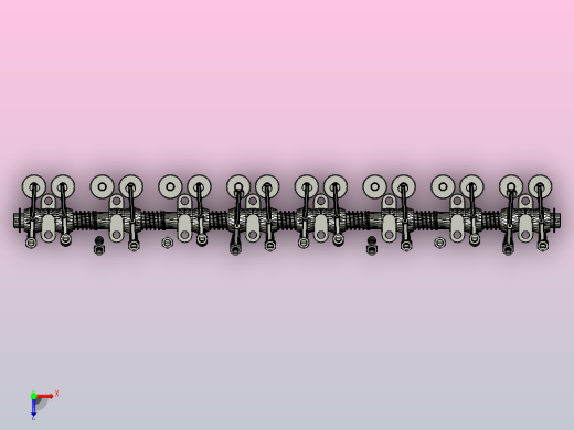 1937年别克直列8缸发动机的摇臂轴总成俯视缩略图