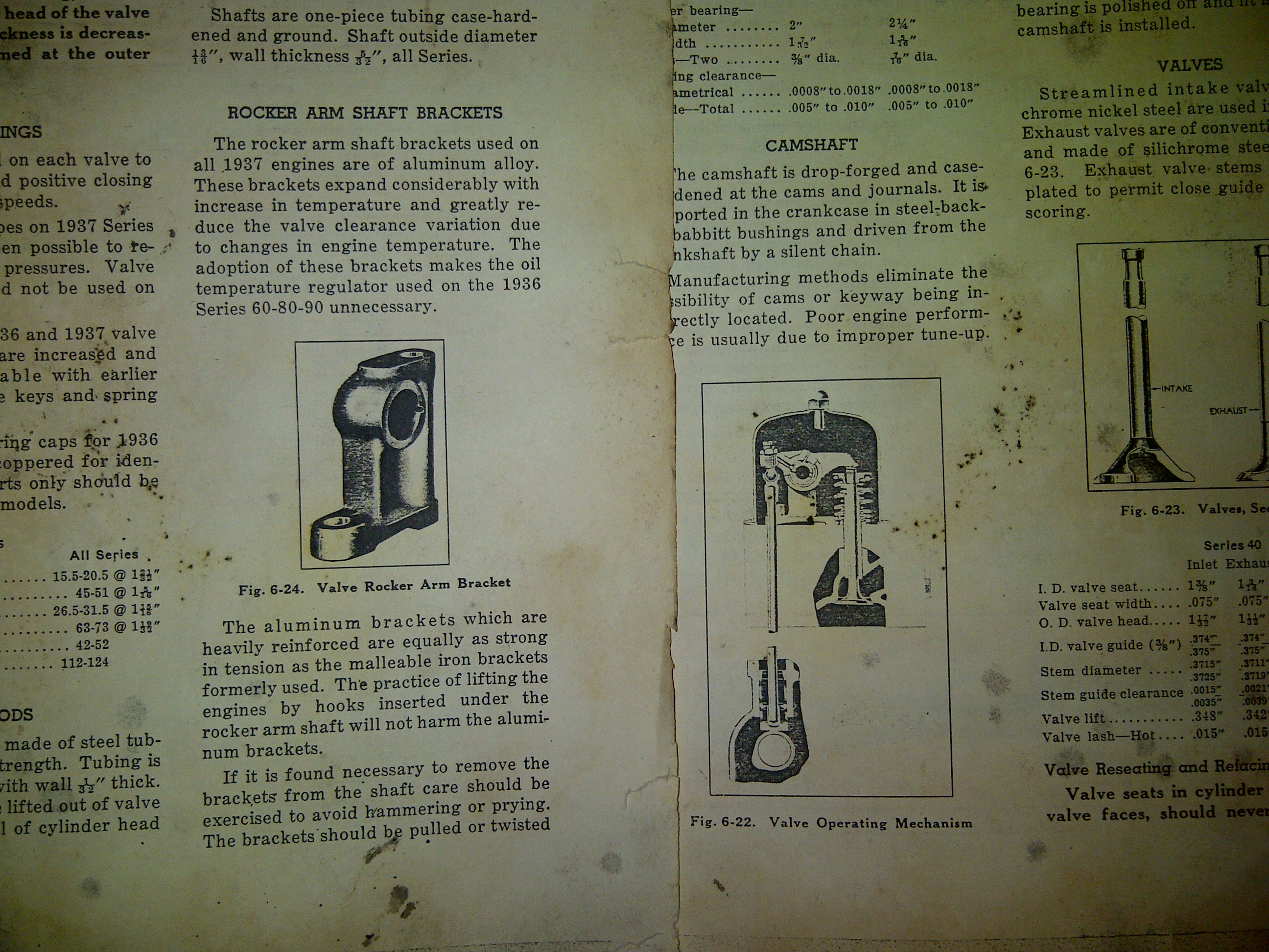 1937年别克直列8缸发动机的摇臂轴总成