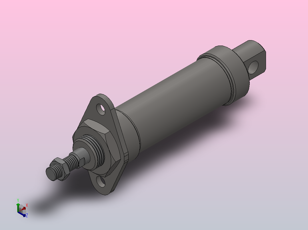 QGBX-T-MF1杆端法兰型气缸[QGBX-T-MF1-32-50]主视图