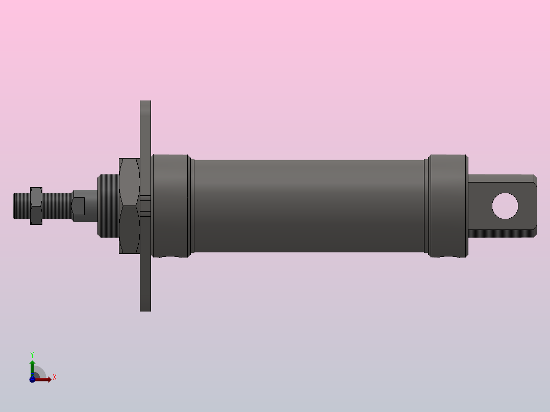 QGBX-T-MF1杆端法兰型气缸[QGBX-T-MF1-32-50]右视图