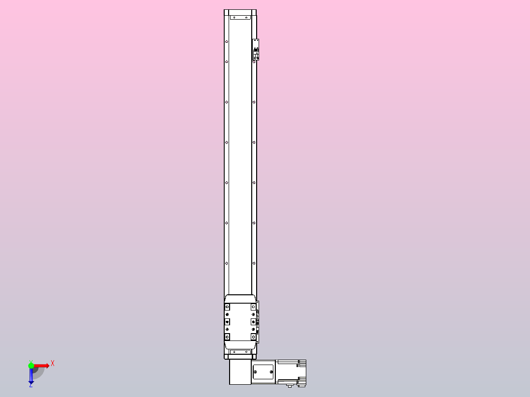 机器人皮带驱动直线轴TPA-GCB-80-P60-L650-DL-M20-N3俯视图
