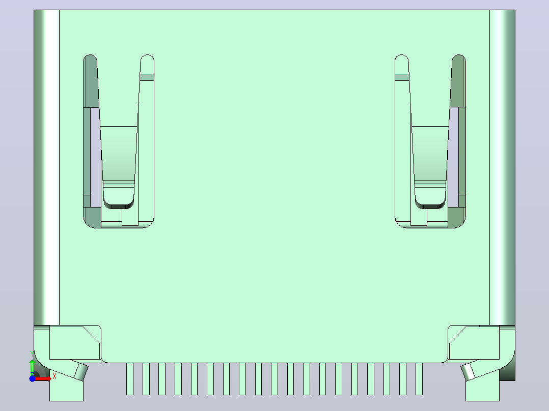HDMI A插座19针前视图