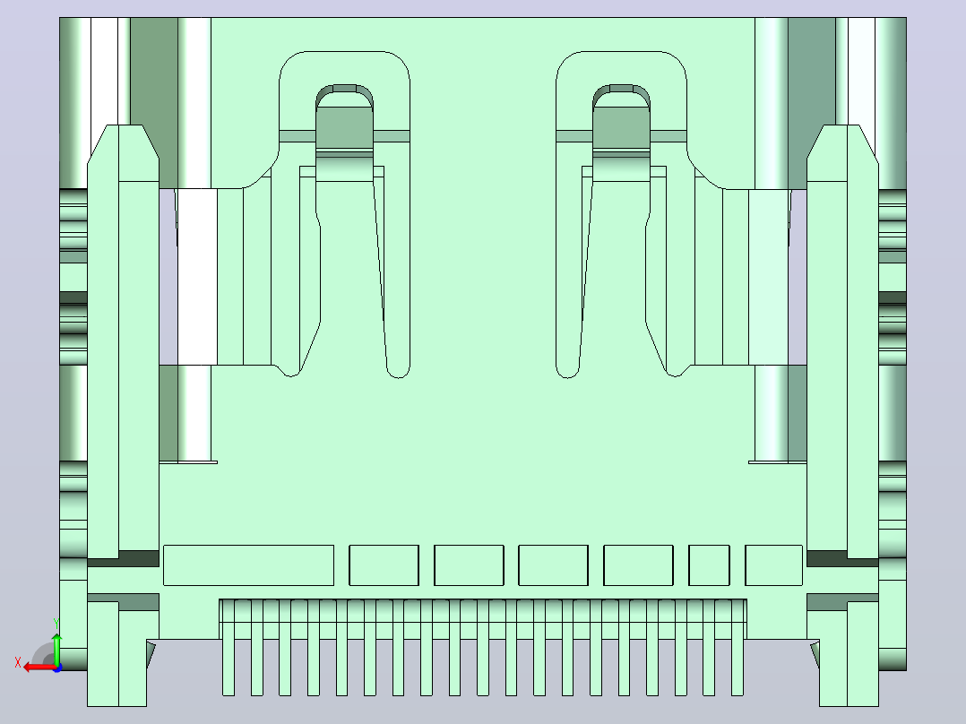 HDMI A插座19针后视图
