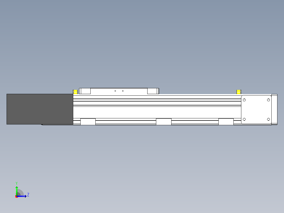 DMEB80-LBCR欧规同步带模组直线模组（电机左后折）[DMEB80-L20S350-DT400-C2U-LBCR]左视图