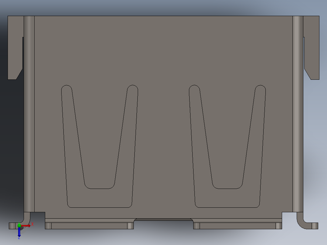 USB Type-A 连接器公头 SMD俯视图