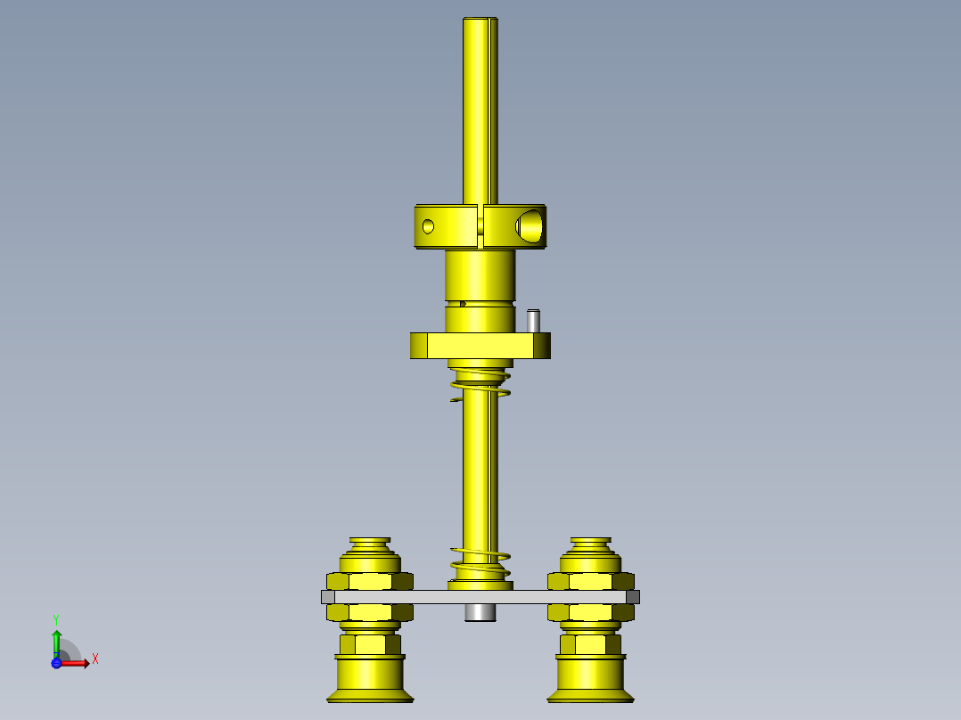 可水平吸附和传送异形工件的机械手前视图