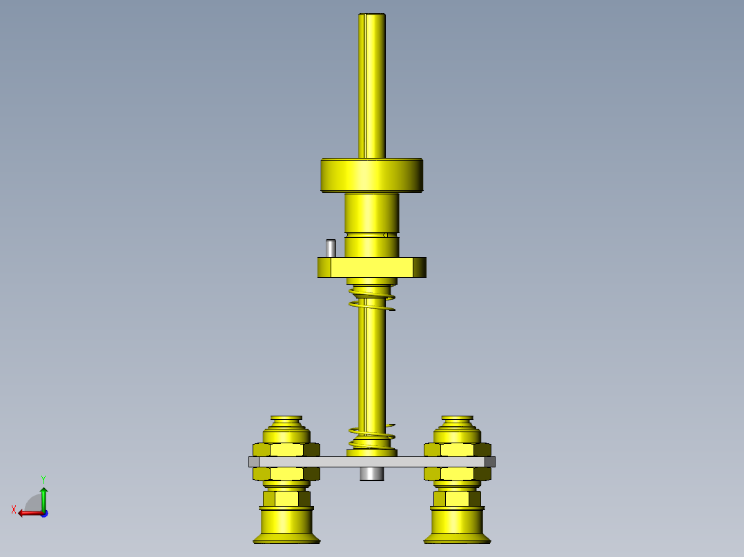 可水平吸附和传送异形工件的机械手后视图