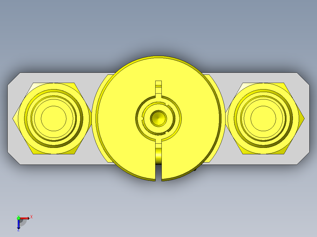 可水平吸附和传送异形工件的机械手俯视图