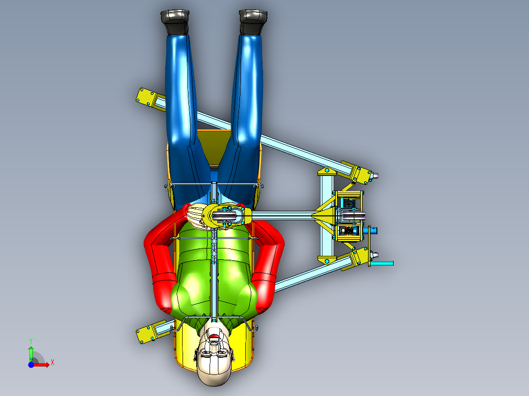 自制病人提升装置3D数模图纸 STP格式前视图