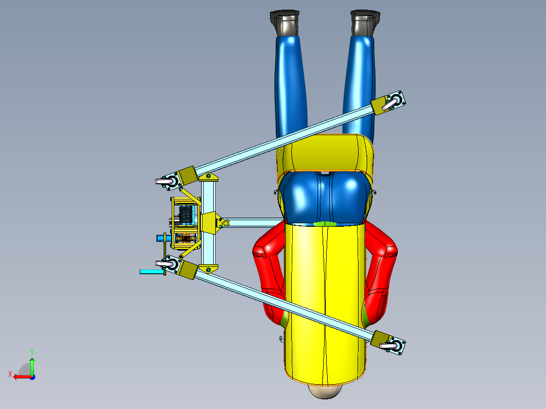 自制病人提升装置3D数模图纸 STP格式后视图