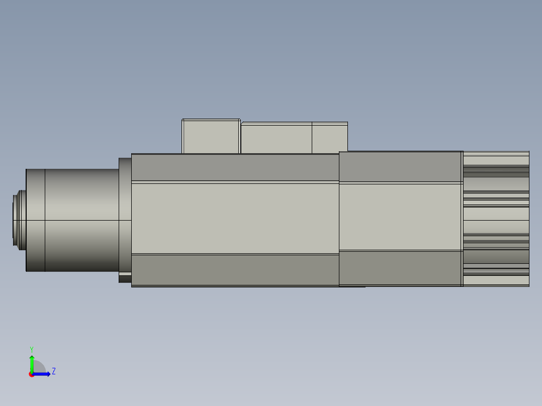solidworks hsd es 929锭子3D模型左视图