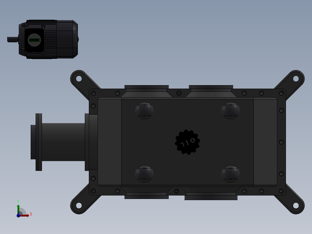 带电机的减速机前视图