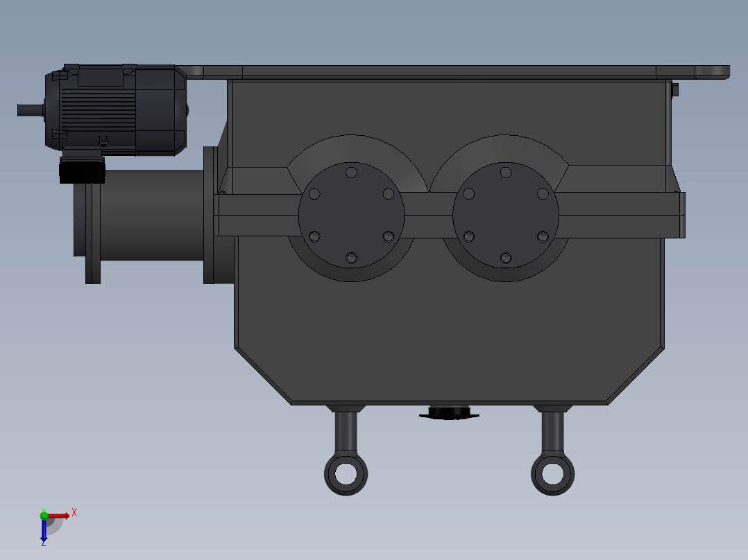 带电机的减速机俯视图