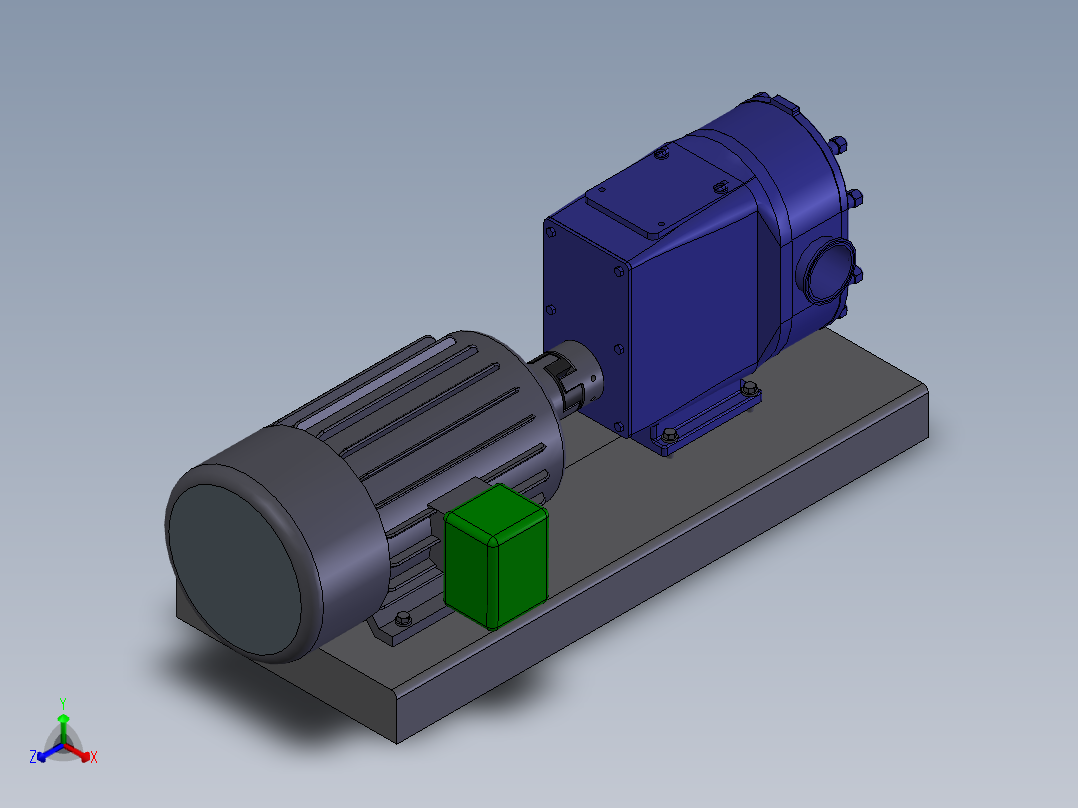 化工水泵正等轴测图