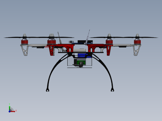 DJI flame wheel 风火轮六旋翼飞行器图纸前视缩略图