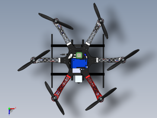 DJI flame wheel 风火轮六旋翼飞行器图纸俯视缩略图