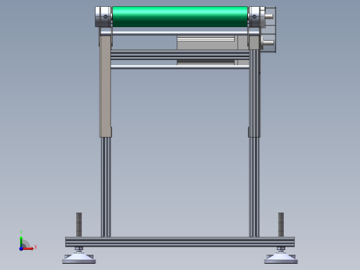 升降可调皮带输送线3d图纸 倾斜坡度皮带线sw图 折叠皮带线3d模型前视缩略图