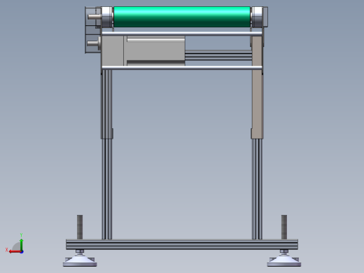 升降可调皮带输送线3d图纸 倾斜坡度皮带线sw图 折叠皮带线3d模型后视缩略图