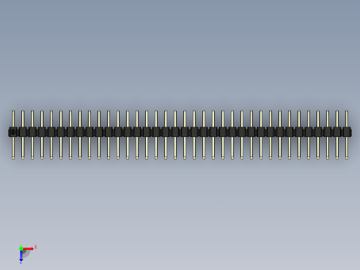 彩色公排针 100mil 2.54mm 系列-DS1022_black_2x36p_100mil_TypeD_rev1.0俯视缩略图