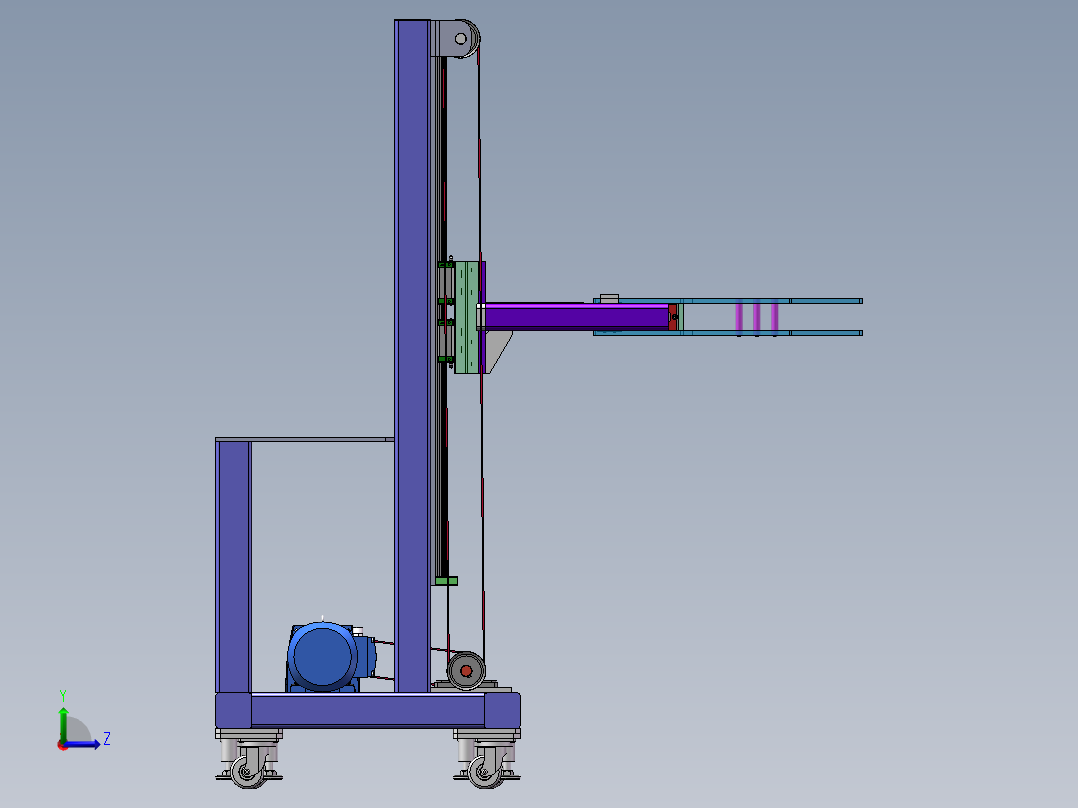 叉车三维图左视图