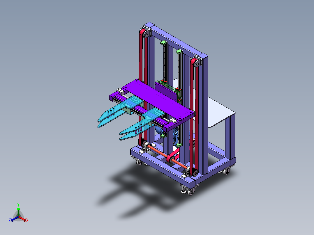 叉车三维图正等轴测图