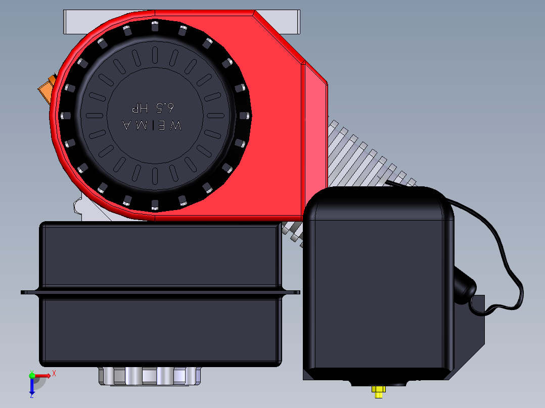 重庆涪柴汽油机(wm168fa)俯视图