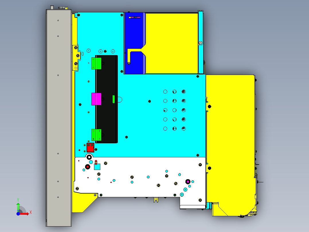 售票机硬币接受和找零模块三维creo前视图