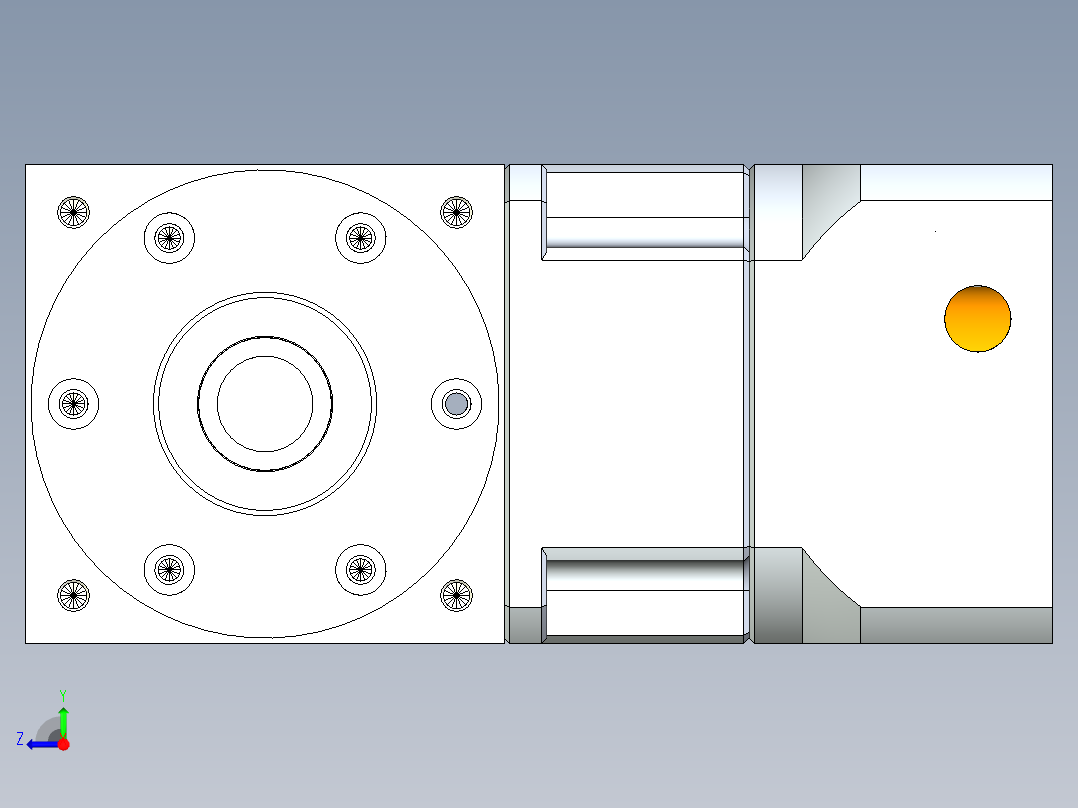 换向器PW90双轴 PGH90-L1 19-80-100-M6.stp右视图
