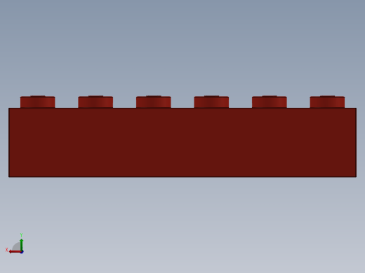 乐高套装 4421基本积木-300921 Bright Red Brick 1 x 6.SLDPRT后视缩略图