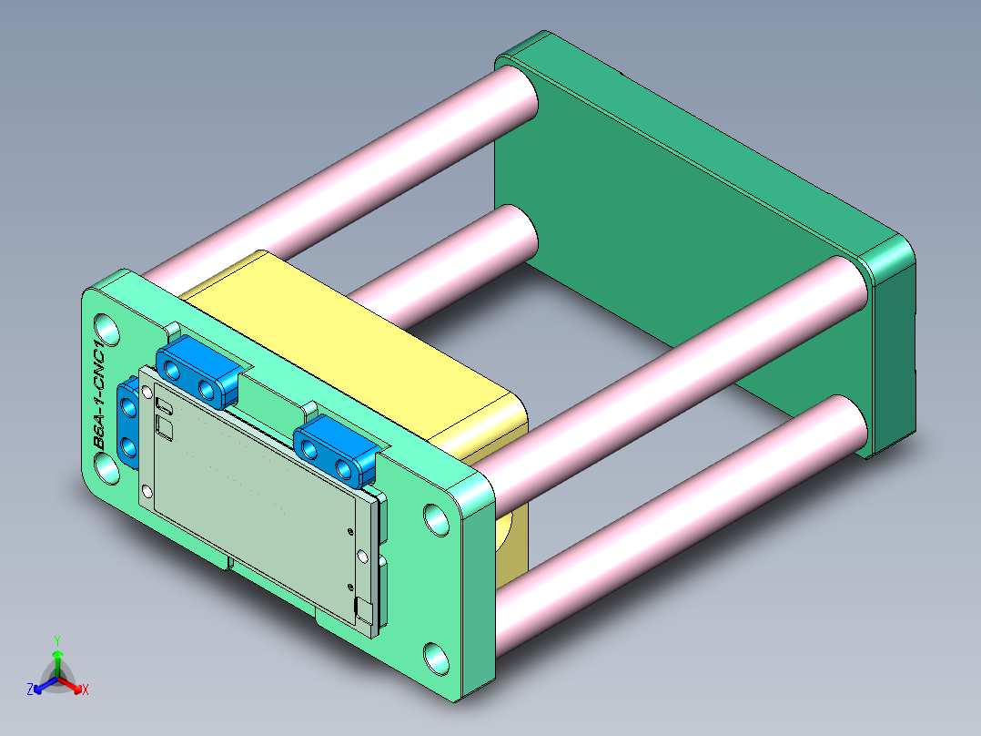 B6A-1-CNC1笔记本CNC工装夹具三维模型主视图
