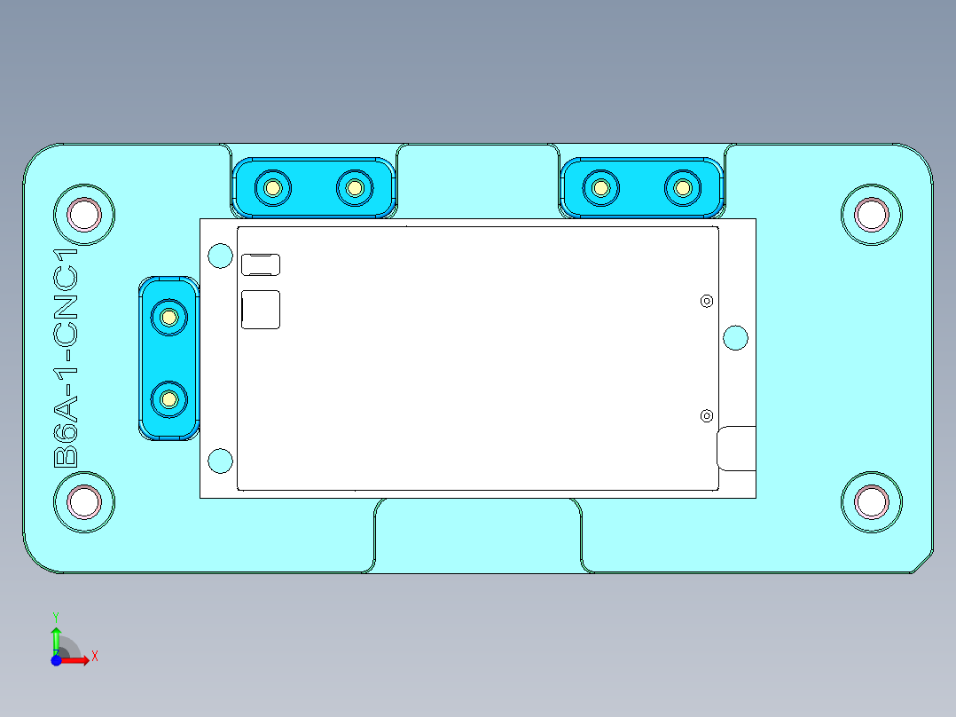B6A-1-CNC1笔记本CNC工装夹具三维模型前视图