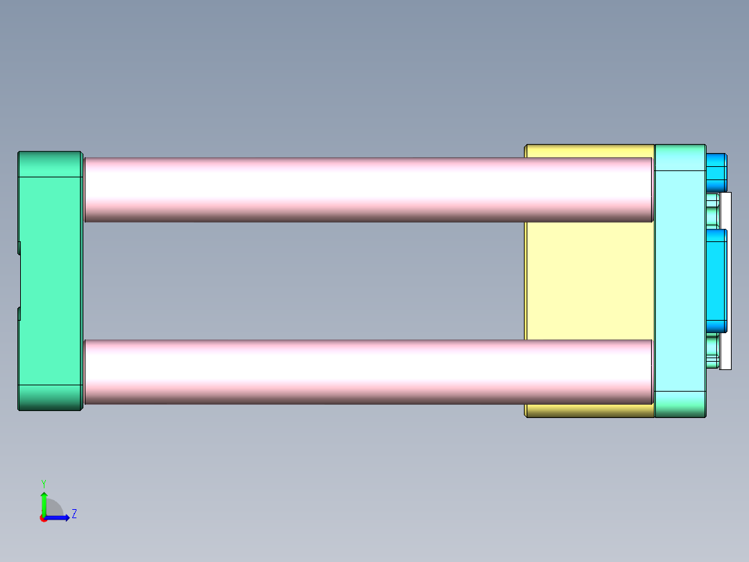 B6A-1-CNC1笔记本CNC工装夹具三维模型左视图