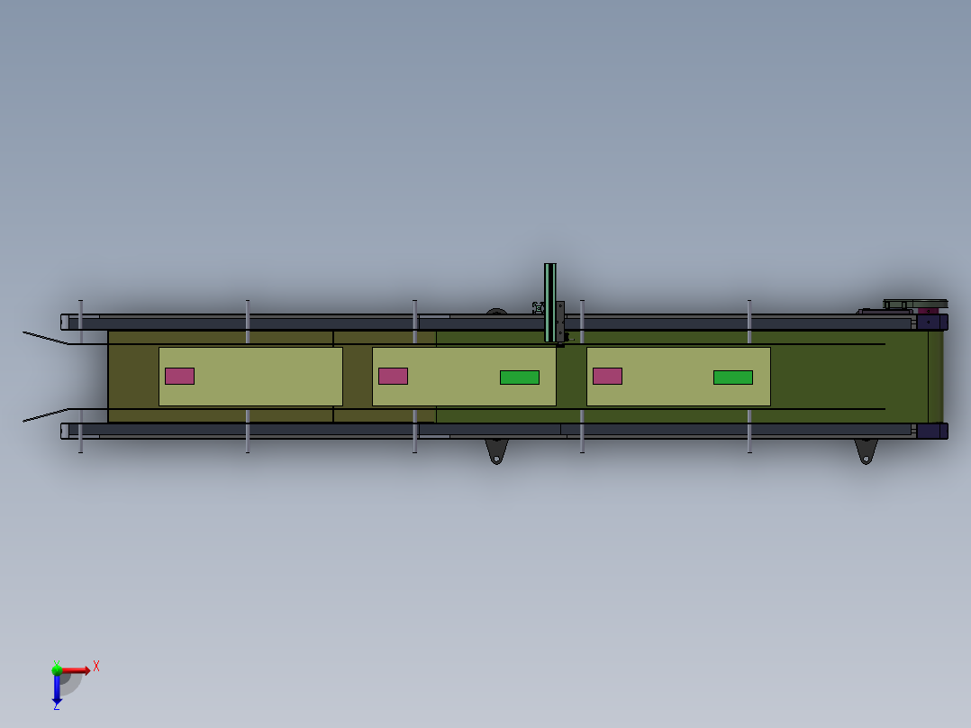 电脑主机外壳自动加工生产线sw18俯视图