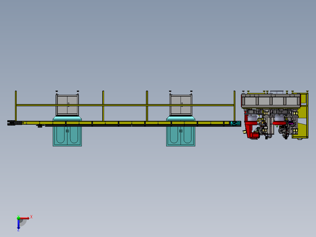 电子丝印生产线sw17可编辑俯视图