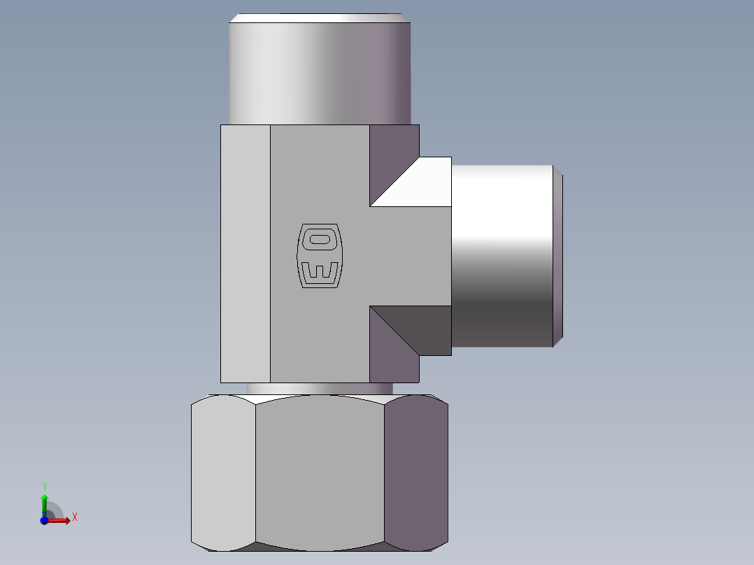 CC+CD 三通组合接头、CC-18前视图