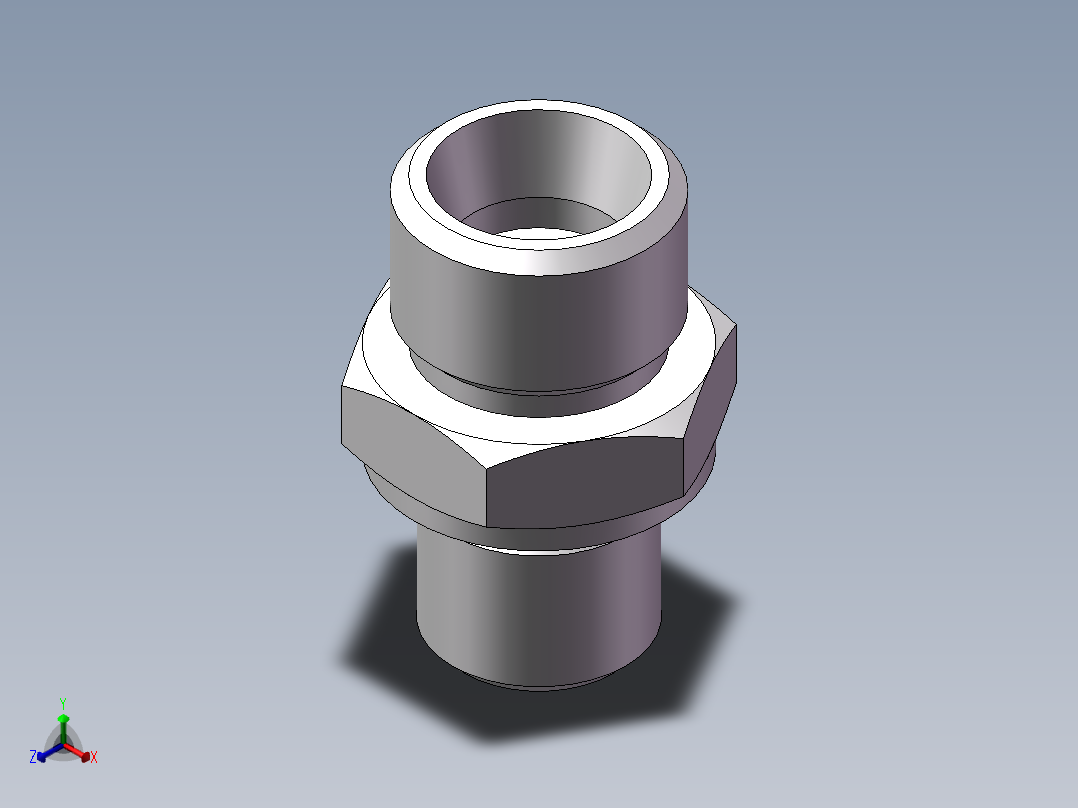 英制管螺纹ED密封、1CB-16-04WD正等轴测图